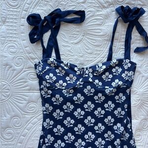 Free People Navy Blue Floral Dress
